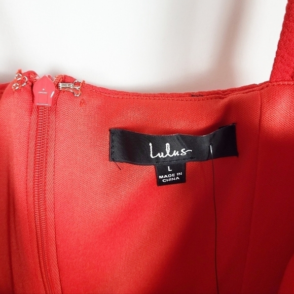LULUS Guessing Game Red Bodycon Midi Dress NWT Valentine's - Picture 5 of 7